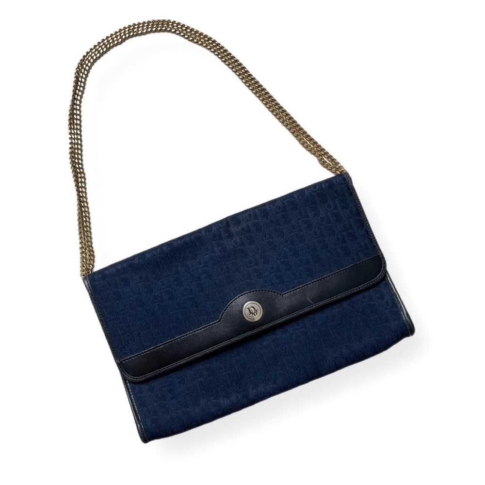 SOLD Vintage Christian Dior Trotter Monogram Purse Gold Chain Flap Bag
